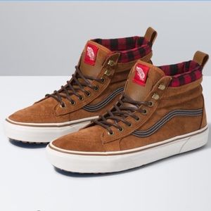 Vans SK8-HI MTE Plaid High Top Suede Sneakers